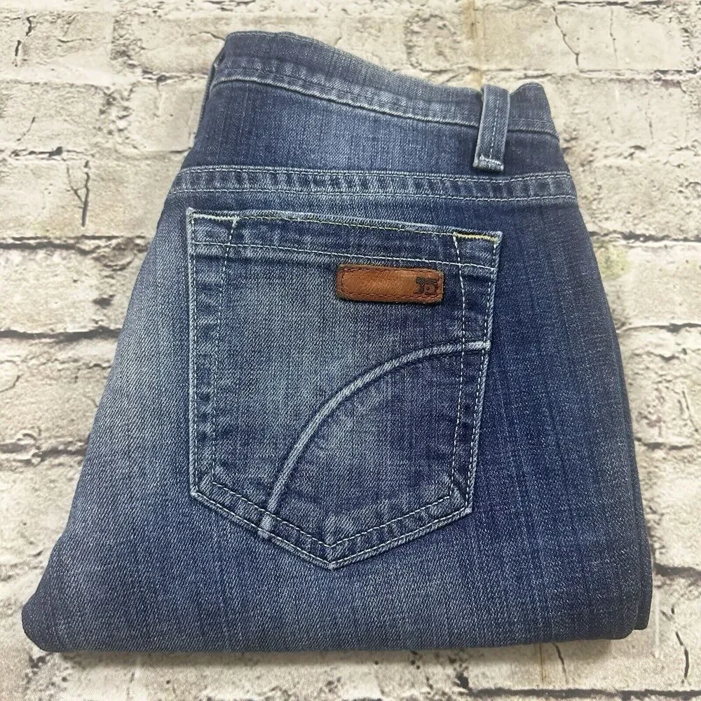 Joe’s Jeans Women’s 26 Blue Socialite Cropped Raw Hem Denim Pants Cowboy